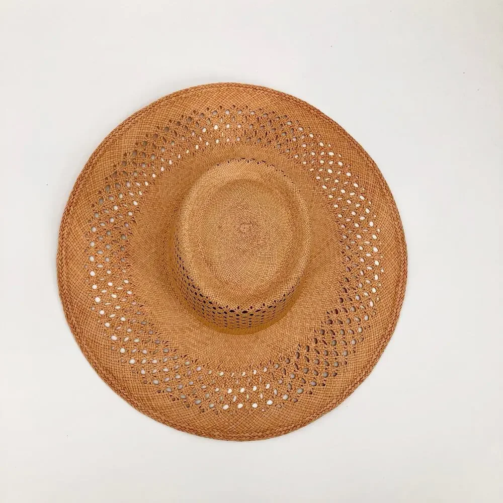 BRAND NEW Van Palma Opale Junior Woven Toquilla Straw Large Brim Hat Size Large